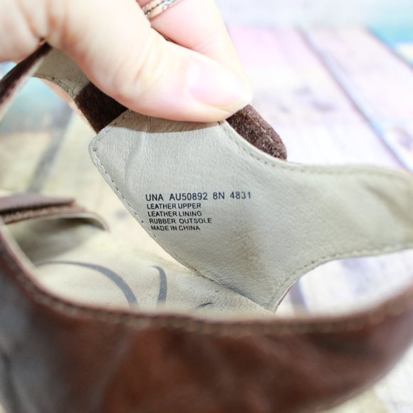 ABEO Una Leather Wedge Sandal Shoes Size 8 N - Picture 8 of 9